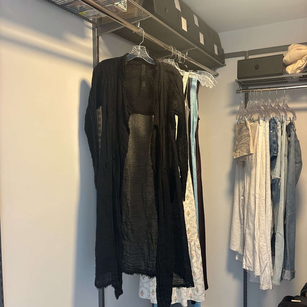 Jaga Athena duster in black linen